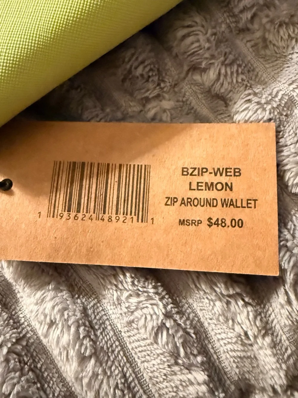 Steve Madden Yellow BZIP-WEB Continental Zip Around Wallet Wristlet Pouch NWT